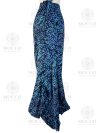 Handstamped sarong batik - blue and black seaweed