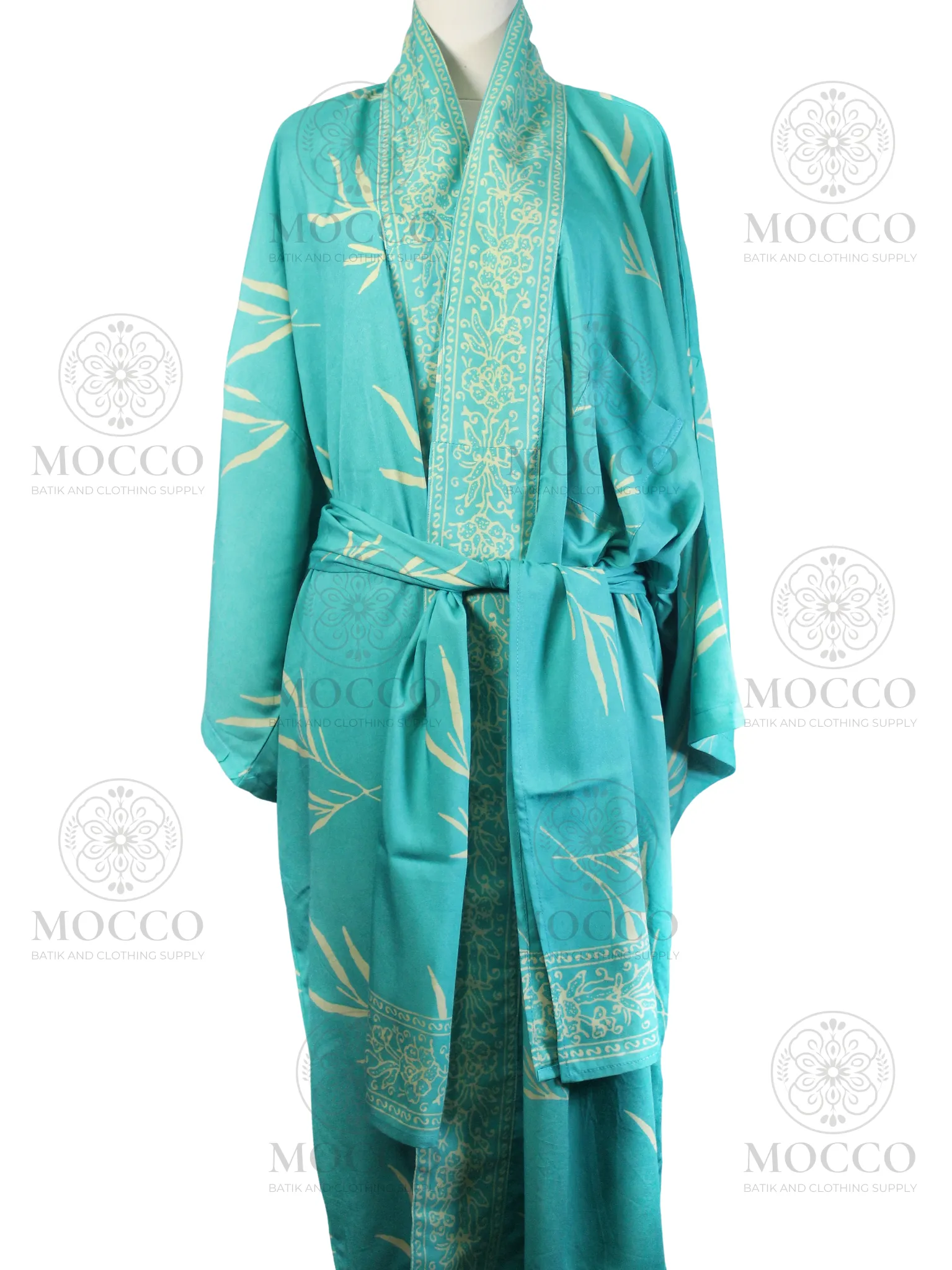 Turquoise Bamboo Batik Kimono – One Size