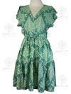 Green Leaf Batik Pattern Dress